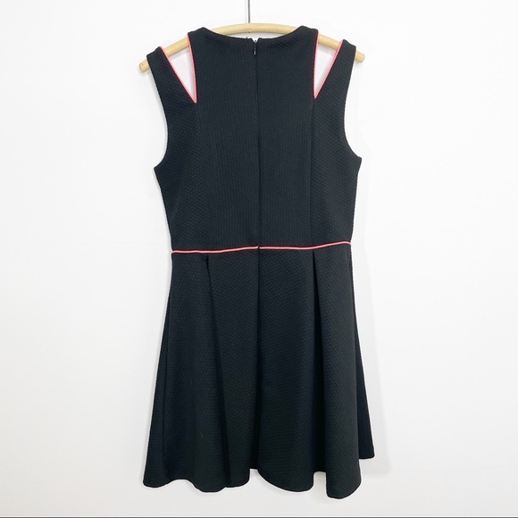 KARDASHIAN KOLLECTION Box Pleat Cutout A-Line Dress with Neon Trim - Sz. Medium - Picture 8 of 10